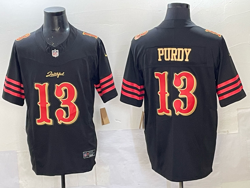 Men's San Francisco 49ers Brock Purdy #13 Black Team Jersey